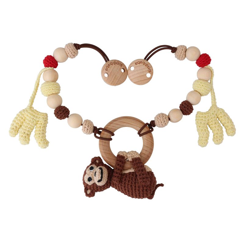 Crocheted stroller chain monkey CHARLIE (3in1)