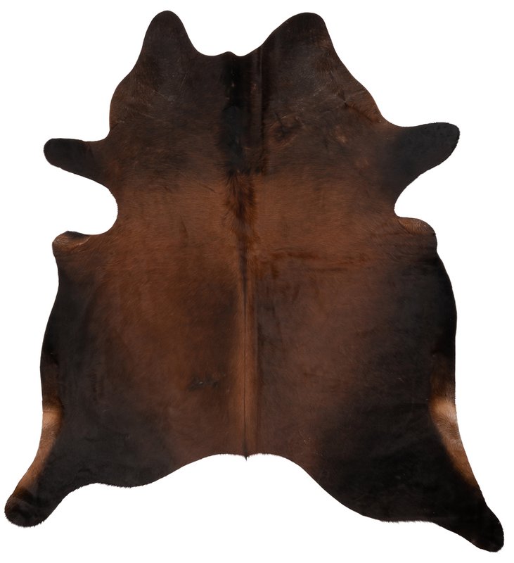 K845 | Unikt koskind XL | Mørkebrun | ca.210 x 180cm
