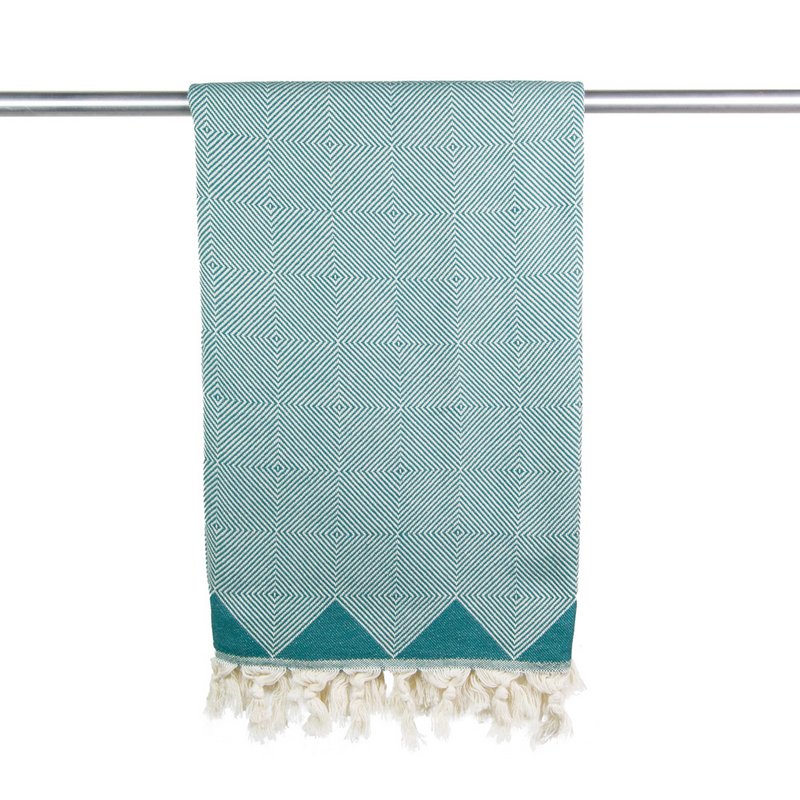 Ręcznik Hammam z bawełny organicznej Kestane ocean green