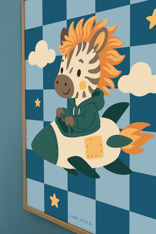 Plakat børneværelse - Zebra Maeve