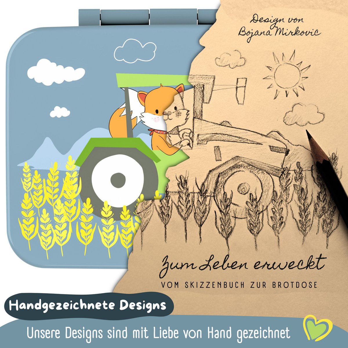 Blad kan met onderwerpen, licht en lekvrij - tractor