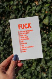 Riso-Druck „Scheiße, du bist großartig, er, Krebs, Feiertage ...“