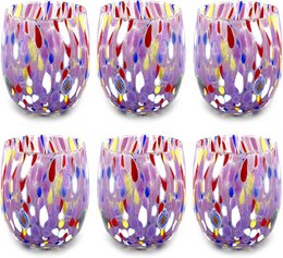 6 Big Colombina vand Big Colombine Bold og håndhåndet med Murrine di Murano, "I Colori di Murano" 435 Ml Line. Lavet i Italien