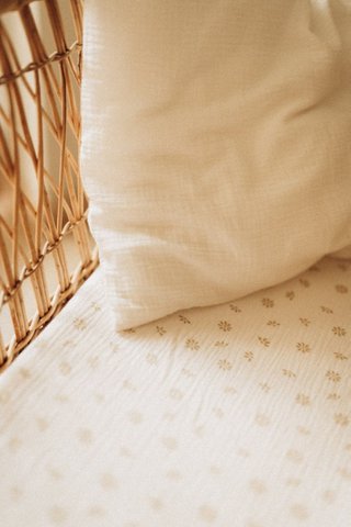 Tisu Bassinet Sheet, Creme Daisy