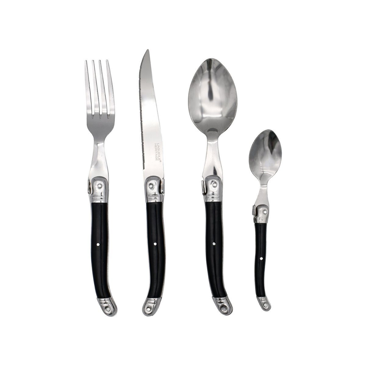 Ménagère Laguiole HERITAGE - Manche Noir ABS – 24 pièces