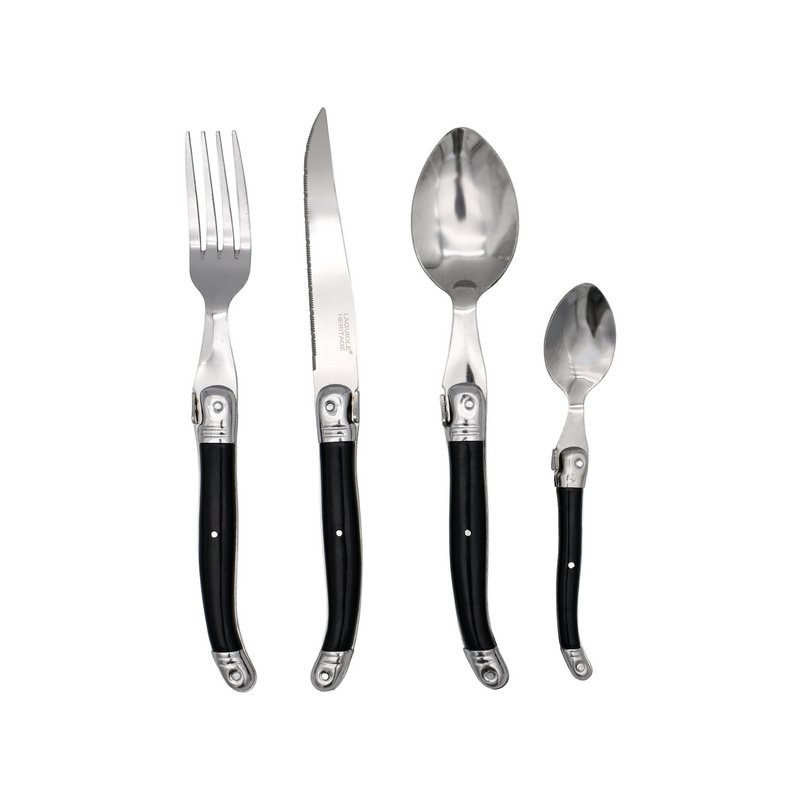 Ménagère Laguiole HERITAGE - Manche Noir ABS – 24 pièces