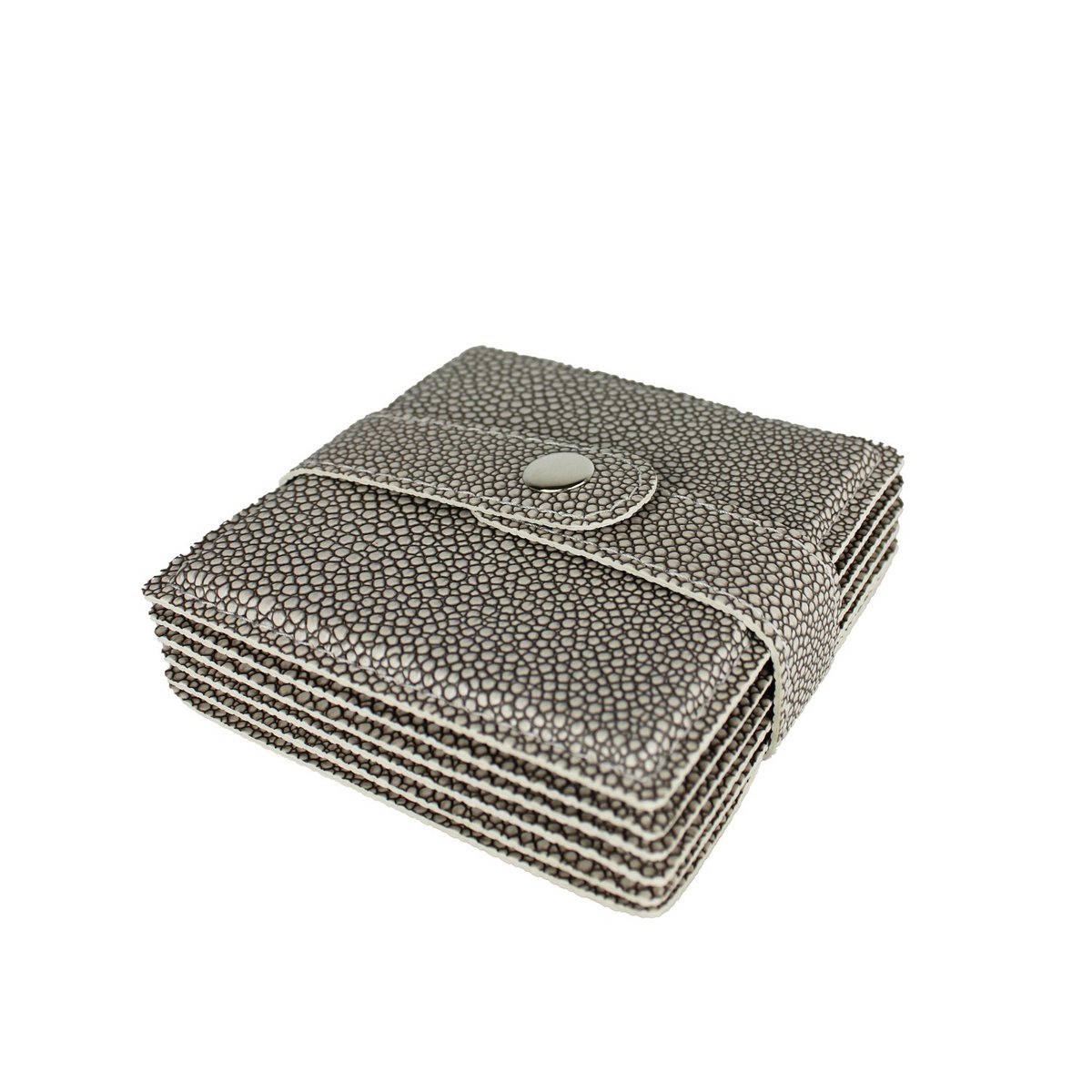 Glasuntersetzer 6-er Set Rochen Kunstleder grau Untersetzer