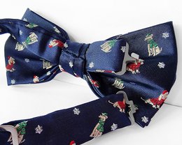 Bowtie - Mørkeblå med julehunde