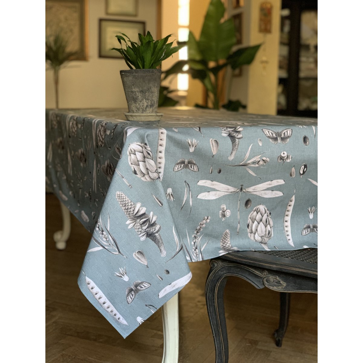Mantel Rectangular, 100% Algodón, Estampado | Semillas Aguamarina