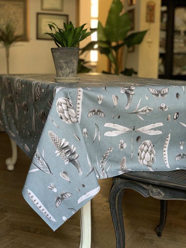 Mantel Rectangular, 100% Algodón, Estampado | Semillas Aguamarina