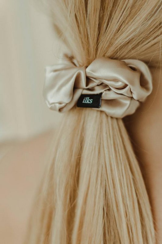 Silk Scrunchie L Størrelse Beige