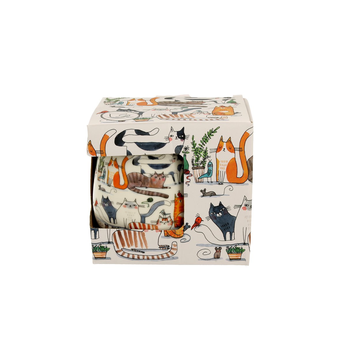 DUO CATS Mug + Infuser , 430ml, LAZY CATS, giftbox