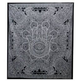 B&W dubbele katoenen sprei + wandkleed - Hamsa