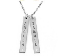 Personalisierte vertikale Halskette, Muttertagsgeschenk