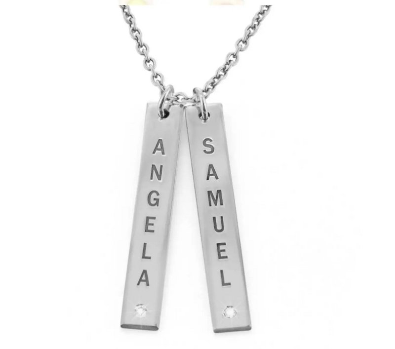 Personalisierte vertikale Halskette, Muttertagsgeschenk