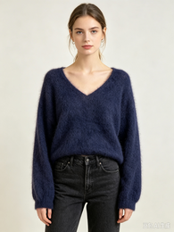 Mohair trui met V-hals REF. 7714