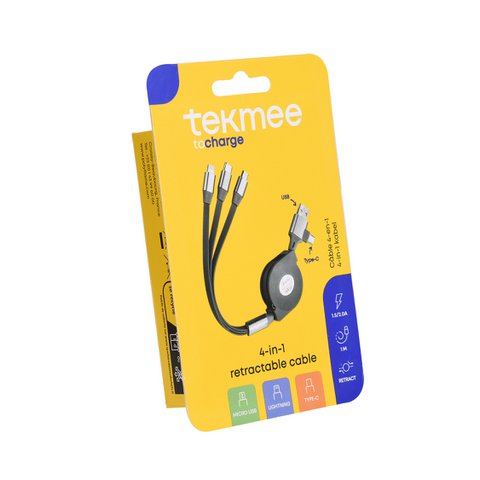 3-in-1 Cable with Iphone, Smartphone Connectors