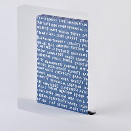 Giochi di parole - Grafica L | Quaderno A5+ | Diario punteggiato | Punti da 3,5 mm | 256 pagine numerate | Carta Premium da 120 g | ricicla Denim - Materiale | prodotto in modo sostenibile in Germania