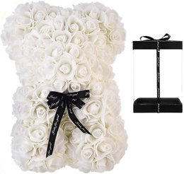 Rose bamse 25cm Hvid