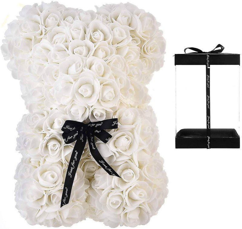 Rose bamse 25cm Hvid