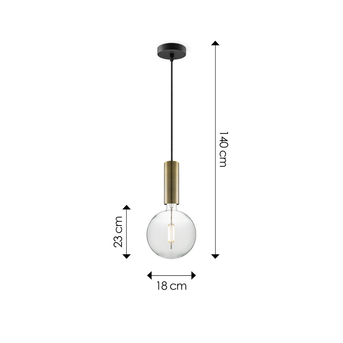 Home Sweet Home suspension bronze Saga Globe - G125 - dimmable E27 clair
