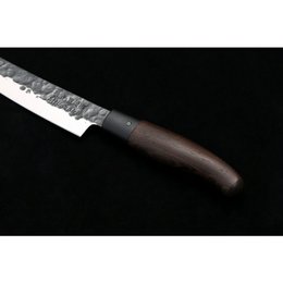 TAKAHIRO MIYAZAKI - lot de 2 Santoku Bocho Okii 7 pouces et Chiisai 5,5 pouces, lame en acier papier bleu japonais avec manche en wengé