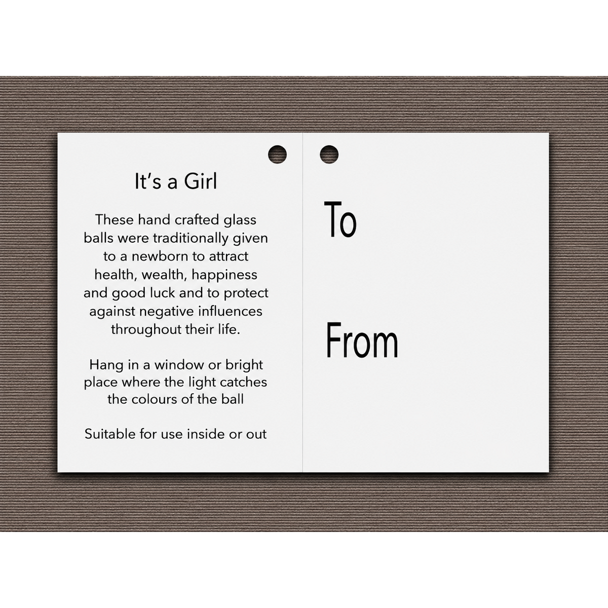 10cm Spirit Ball - 'It's a Girl!' - Pastelroze