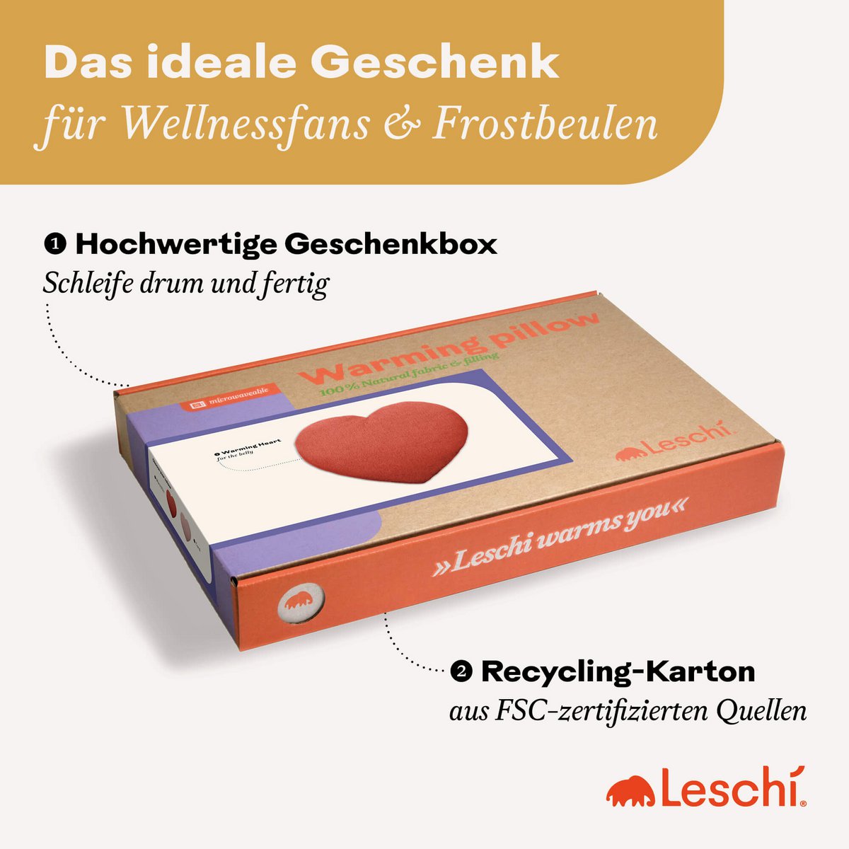 Bio-Körnerkissen für die Mikrowelle, aus 100% Naturmaterialien, Wärmekissen für den Bauch, Herz