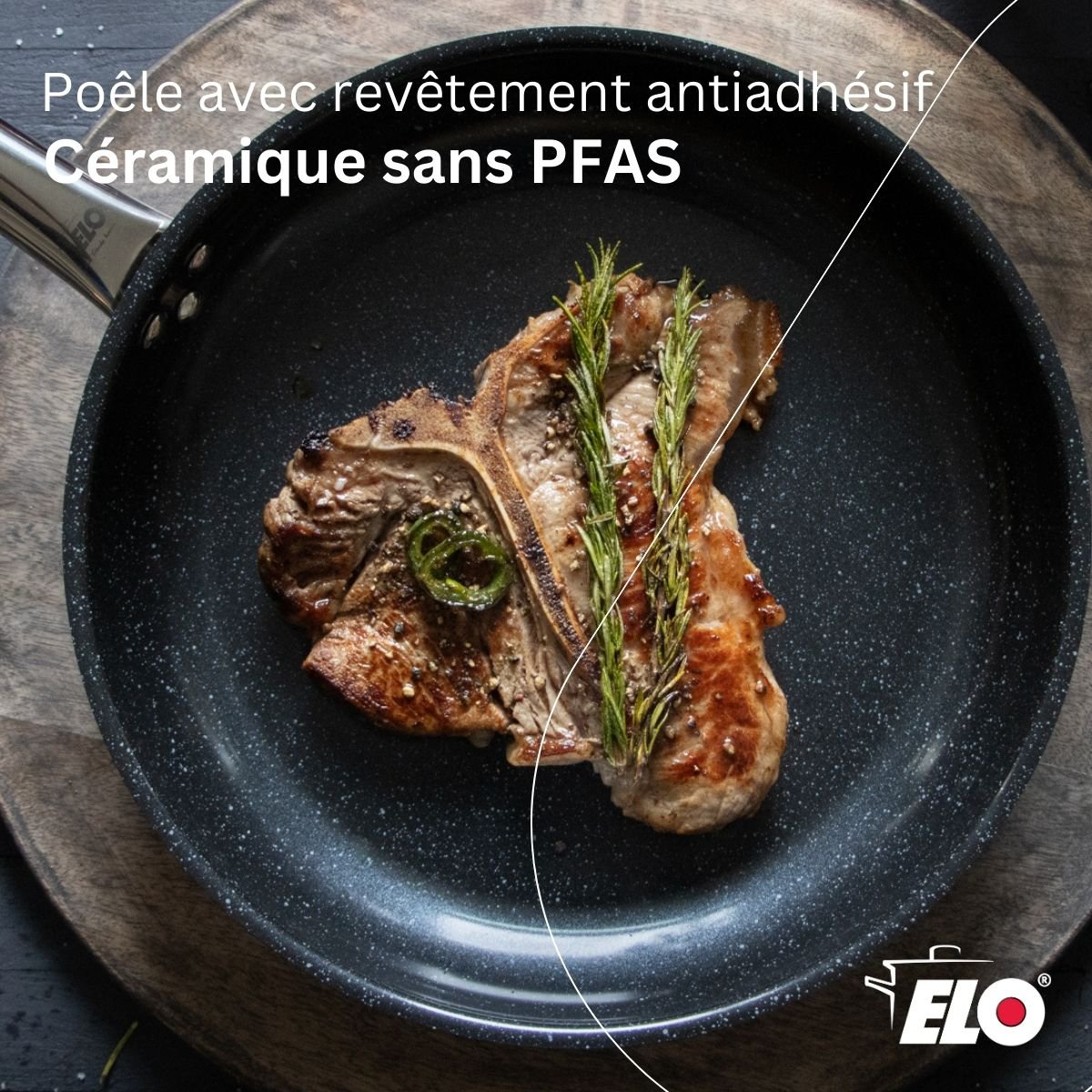 Pentola con rivestimento in ceramica senza PFAS 32 cm Profi Therm Platinum Elo