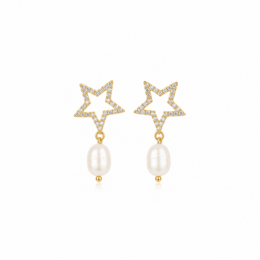 Solyne — Star earrings with natural river pearl