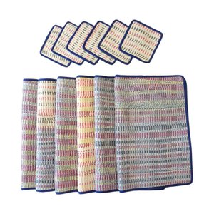 6 placemats and coasters in kantha N°5