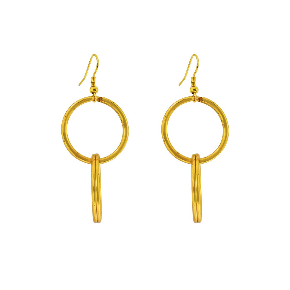Aretes minimalistas de doble lazo, joyería geométrica contemporánea | por lovebynlanla