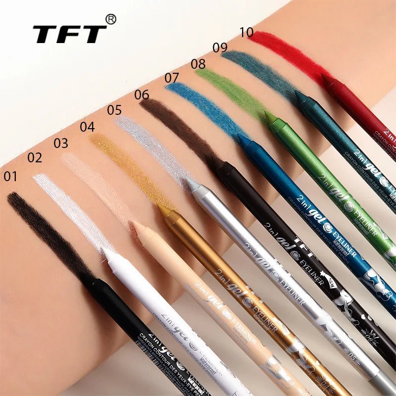 Eyeliner impermeabile Matita a lunga durata Pigmento colorato Blu Nero Bianco Gel colorato Eye Liner Pen Trucco Cosmetici per la bellezza degli occhi
