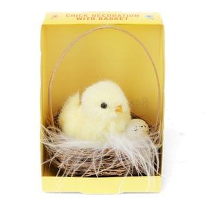 Fluffy Easter decoration - Chick in basket