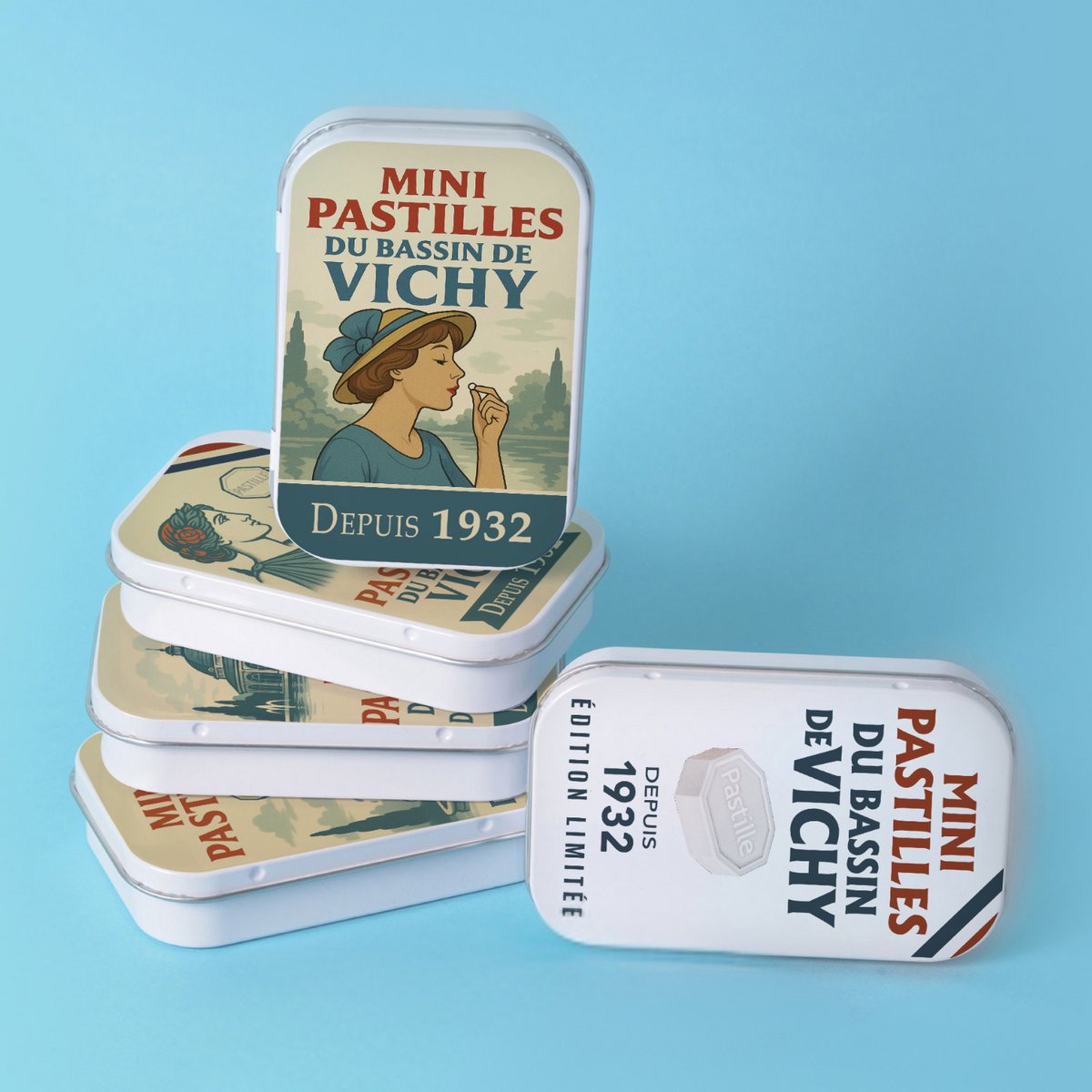 Retro -Sammlerpaket - Mini Vichy Pastilles seit 1932