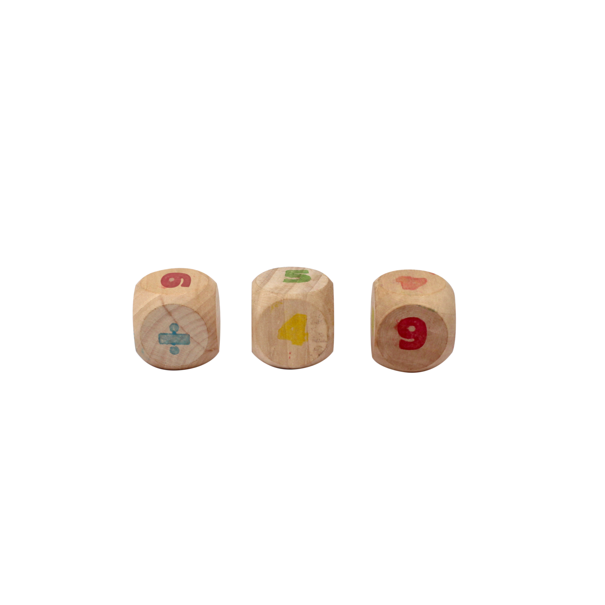 DADOS DE MADERA -
3 cm - 3 piezas - 1 color