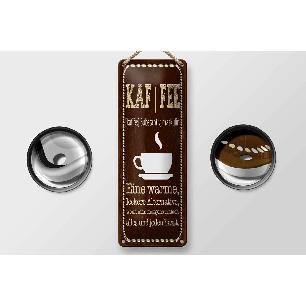 Blechschild Spruch 27x10 cm Definition von KAFFEE Deko Schild