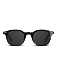  Black rectangular sunglasses with a sleek, modern design.