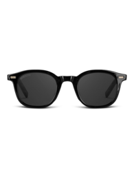 Black rectangular sunglasses with a sleek, modern design.