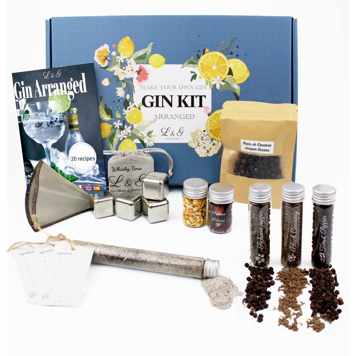 L&G® Spice Discovery Kit for Homemade Gin - Exclusive DIY Box for Men and Women | Unique Gift Idea for Christmas, Birthday, Valentine's Day | An Unforgettable Experience to Enjoy at Home