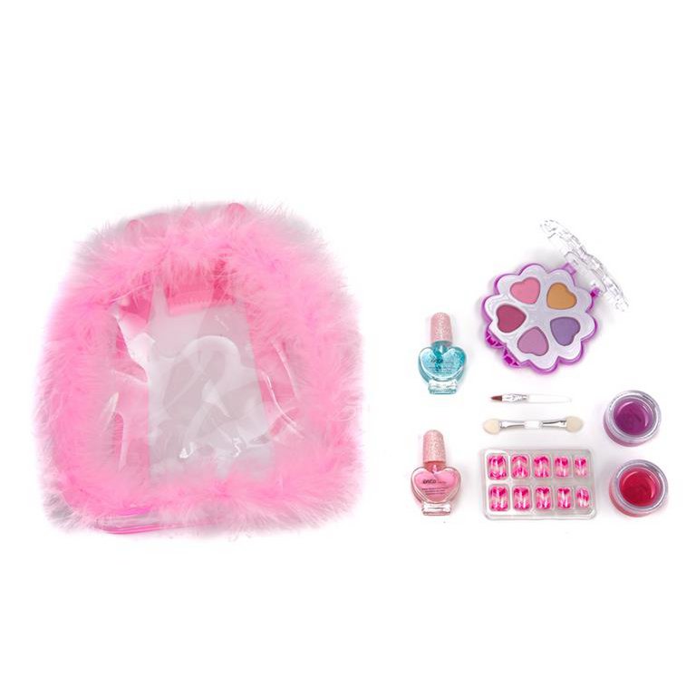 Ensemble de maquillage pour enfants avec sac à dos transparent