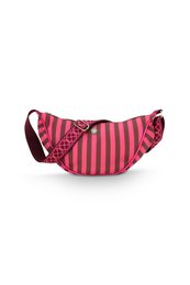 Freya Half Moon Cross Body Bag Stripe Pink 34x10x16cm