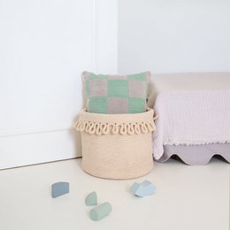 Cotton rope storage basket with “petal” finish LOUNA