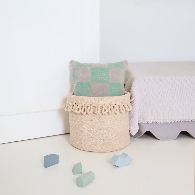 Cotton rope storage basket with “petal” finish LOUNA