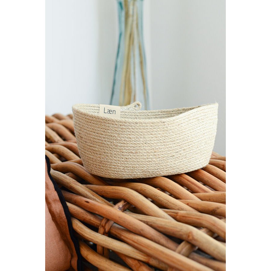 Cesta de yute ovalada S