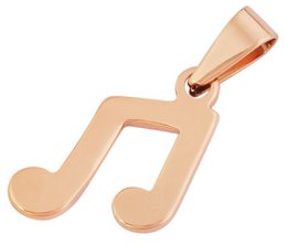 Colgante Accent de acero inoxidable, nota musical, IP oro rosa, color oro rosa