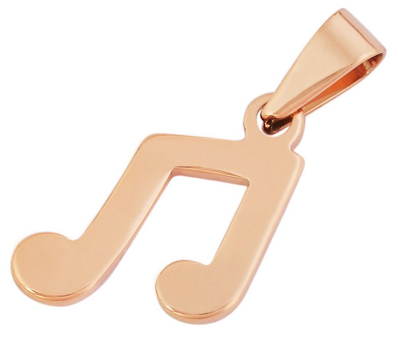 Colgante Accent de acero inoxidable, nota musical, IP oro rosa, color oro rosa