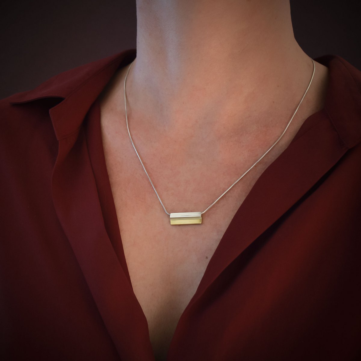 Two-Tone Parallel Necklace