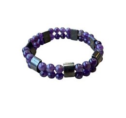 Damenarmband Amethyst 6 mm mit Hämatit