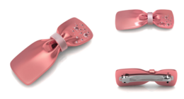 Pasador de pelo de acrílico y cristal - Rosa